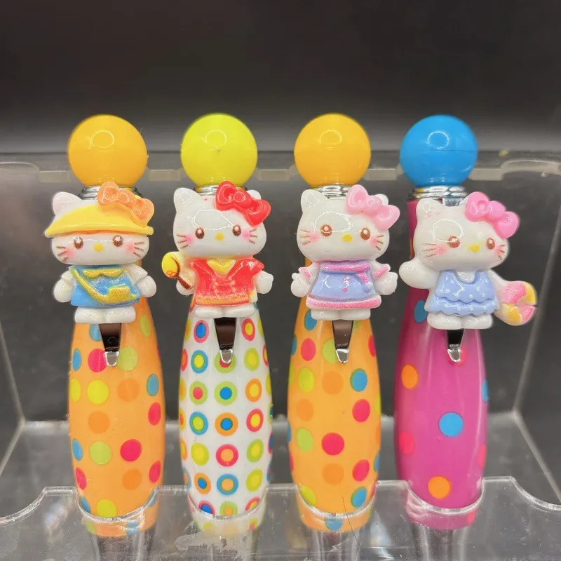 Hello Kitty Plush Figure Retractable Ballpoint Pen – Cute Kawaii Charm Pen with Chubby Barrel, Novelty Stationery Gift for Girls, Students & Sanrio Fans